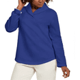 thumbnail image 1 of Karen Scott Women's Shawl Collar Sweatshirt Blue Size Petite S, 1 of 3