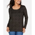 thumbnail image 1 of Karen Scott Women's Shimmer Medallion Top Black Size Large, 1 of 3