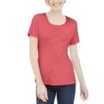 thumbnail image 1 of Karen Scott Women's Short Sleeve Scoop Neck Top Peony Coral Size S, 1 of 3