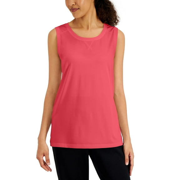 Karen Scott Womens Tunic Tank Top Peony Coral S