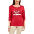 thumbnail image 1 of Karen Scott Women's Snow Bike Cotton Top Bright Red Size Medium, 1 of 3