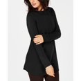 thumbnail image 1 of Karen Scott Women's Solid Curved Hem Tunic Black Size Medium, 1 of 3
