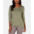 thumbnail image 1 of Karen Scott Women's Tulip Hem Top Green Size X-Small, 1 of 3
