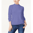 thumbnail image 1 of Karen Scott Women's Zip Back Mock Neck Sweater Purple Size Small, 1 of 3