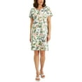 thumbnail image 1 of Karen Scott Womens Bali Printed Split Neck Dress Bright White M, 1 of 1