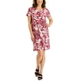 thumbnail image 1 of Karen Scott Womens Bali Printed Split Neck Dress Malbec M, 1 of 1
