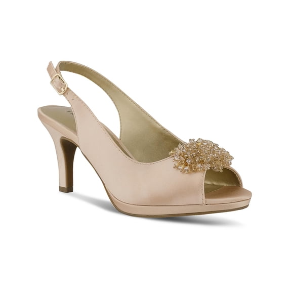 Karen Scott Womens Breena Shimmer Open Toe Heel Sandals