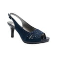 thumbnail image 1 of Karen Scott Womens Brookee Embossed Sling Back Dress Heels Navy 10 Medium (B,M), 1 of 2