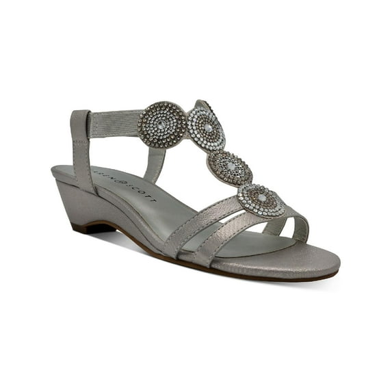 Karen Scott Womens Catrinaa Faux Leather Embellished Evening Sandals