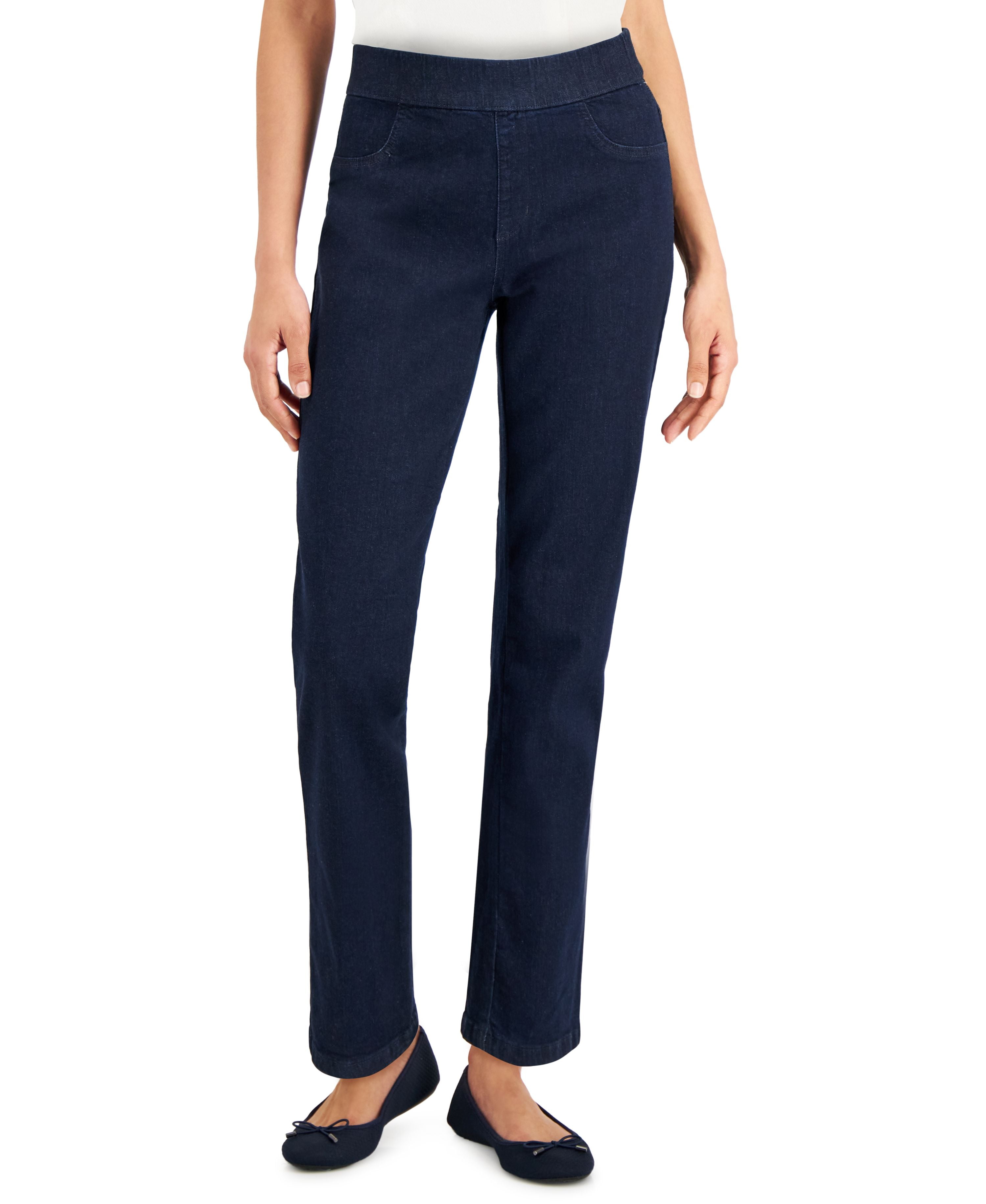 Womens Chambray Pull On Jeans Moonlight M