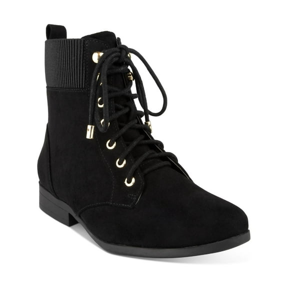 Karen Scott Womens Clarissae Faux Suede Almond Toe Combat & Lace-up Boots