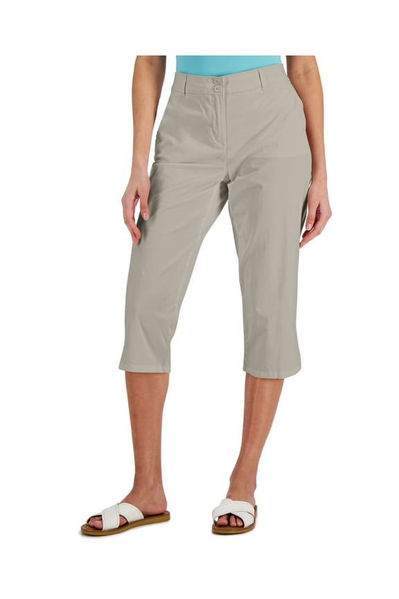 Womens Comfort Waist Capri Pants Stonewall 12