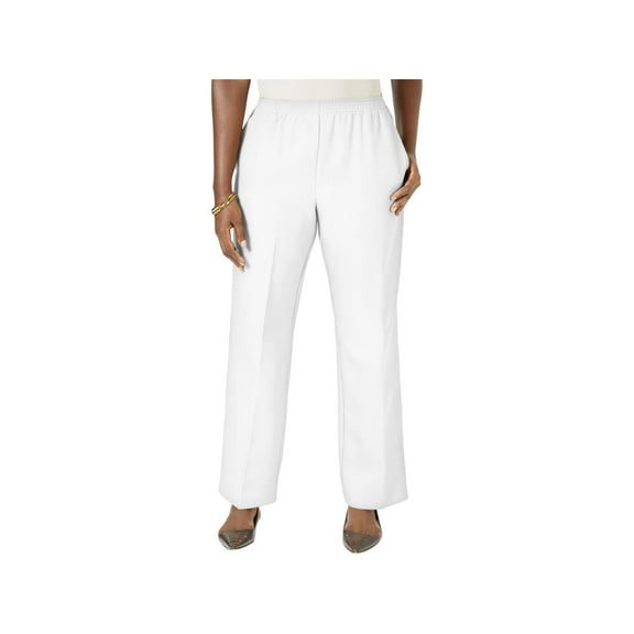 Karen Scott Womens Comfort Waist Classic Pants White XL
