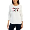 thumbnail image 1 of Karen Scott Womens Cotton Beach Graphic Top Bright White M, 1 of 1