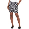 thumbnail image 1 of Karen Scott Womens Cotton Blend Printed Casual Shorts Black S, 1 of 1