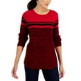 thumbnail image 1 of Karen Scott Womens Cotton Colorblocked Sweater New Red Amore L, 1 of 1