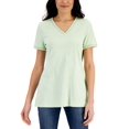 thumbnail image 1 of Karen Scott Womens Cotton Lace Trimmed Top Calm Aloe L, 1 of 1