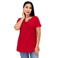 thumbnail image 1 of Karen Scott Womens Cotton Lace Up Tunic New Red Amore XL, 1 of 1