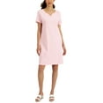 thumbnail image 1 of Karen Scott Womens Cotton Split Neck Dress Boca Blush L, 1 of 1