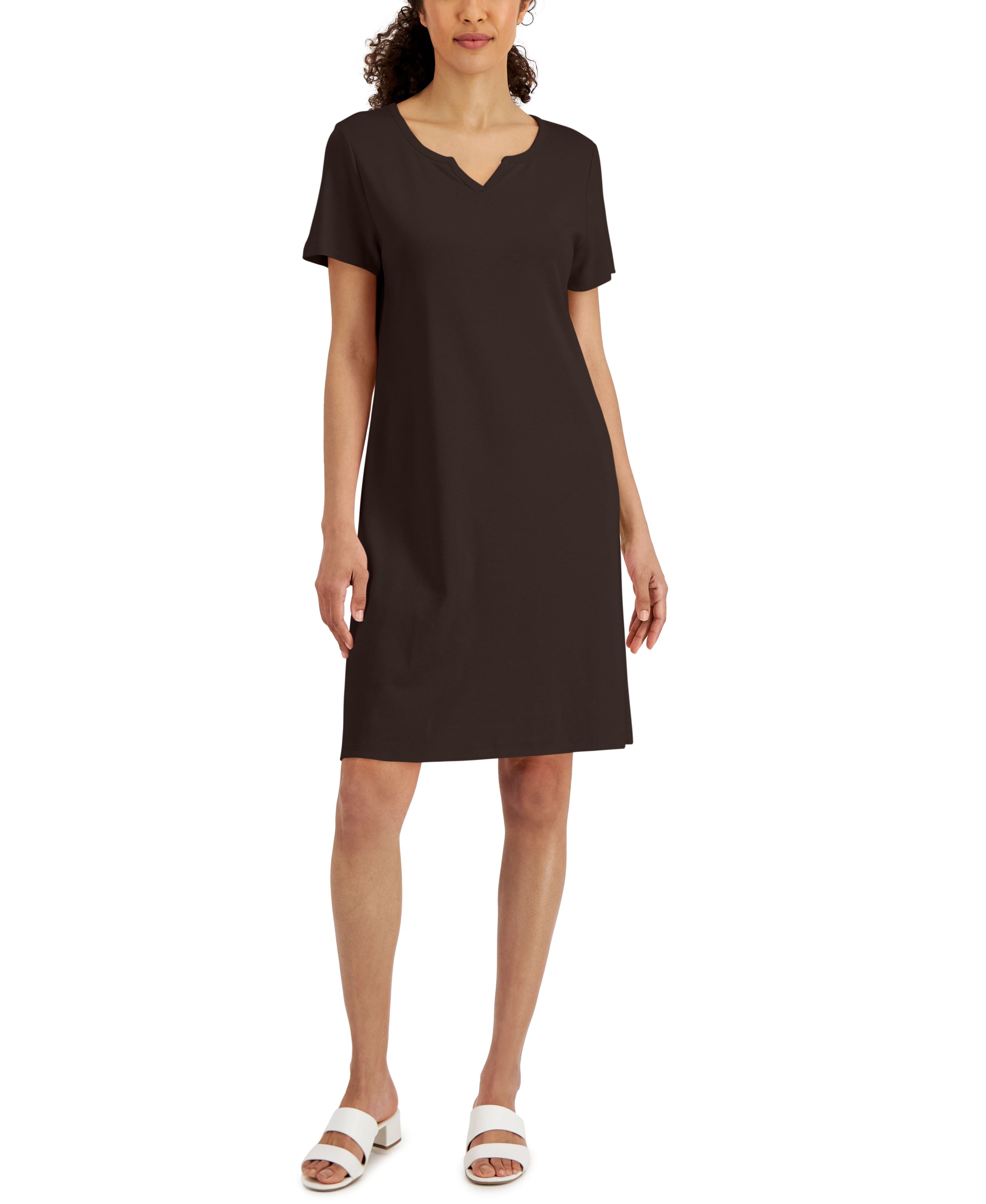 sachin and babi light blue dress Women's Chocolate Cotton Square Neck Ruched Midi Dress