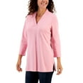 thumbnail image 1 of Karen Scott Womens Cotton Tunic Top Sea Pink XL, 1 of 1