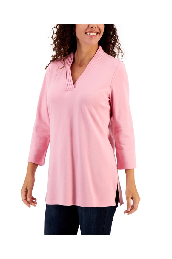 Womens Cotton Tunic Top Sea Pink XS
