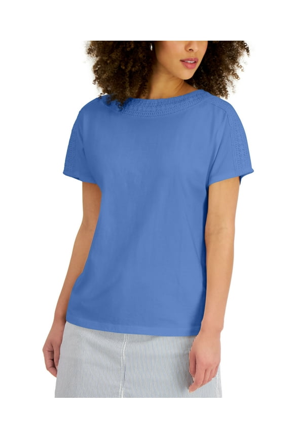 Womens Crochet Trim Top Ultramarine XL