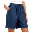 thumbnail image 1 of Karen Scott Womens   Drawstring Short Flat Front Tie-Waist/belted, 1 of 2