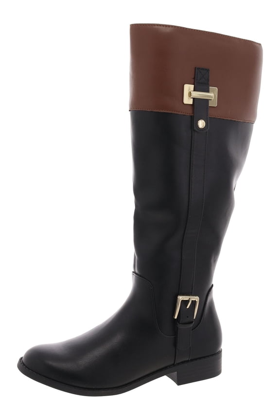 Womens Edenn Faux Leather Wide Calf Knee-High Boots