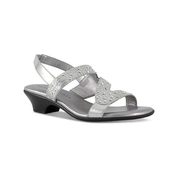 Karen Scott Womens Elinna Sparking Asymmetrical Straps Ankle Strap