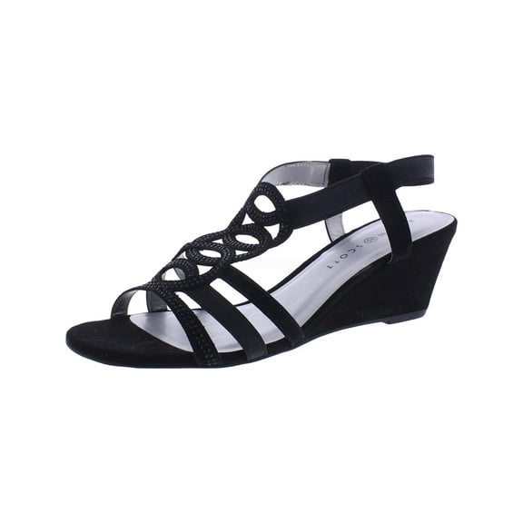 Karen Scott Womens Rhinestone  Wedge Sandals