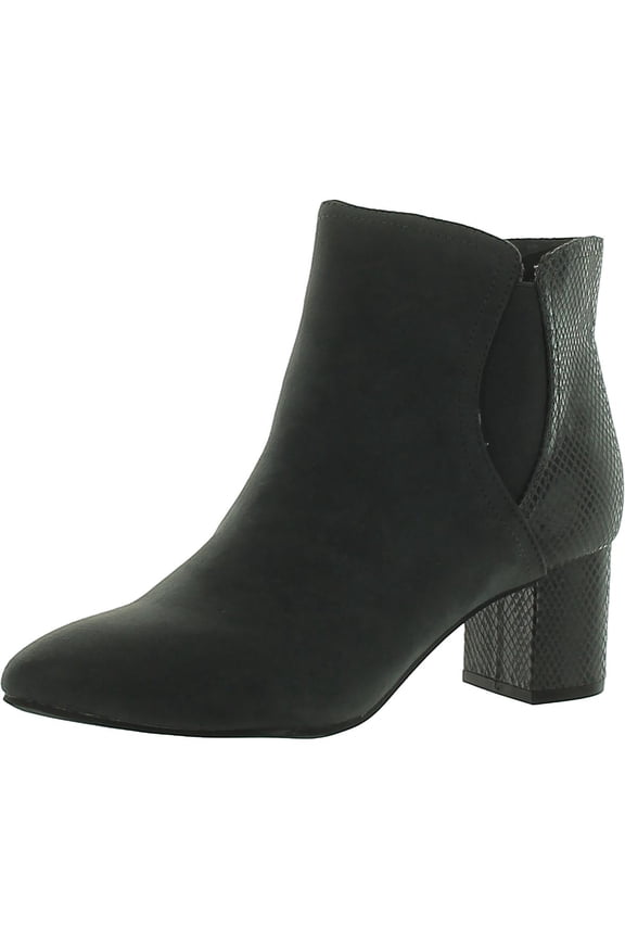 Womens Faux Suede Zipper Booties