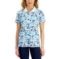 thumbnail image 1 of Karen Scott Womens Floral Polo Shirt Bright White XL, 1 of 1