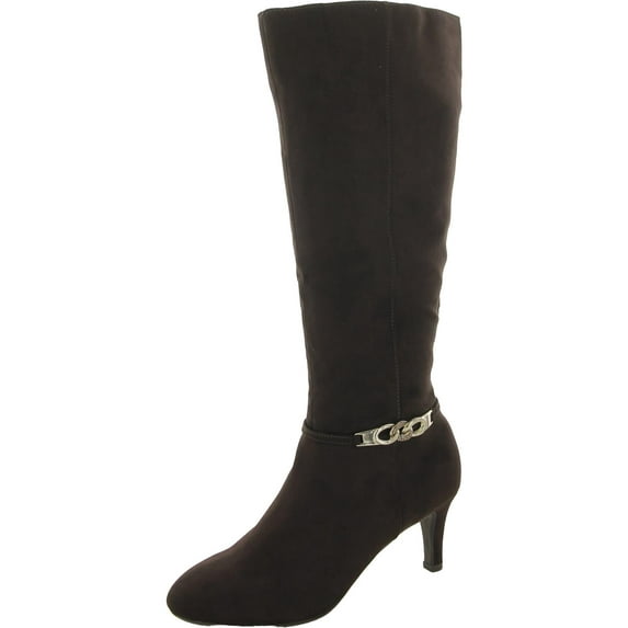 Karen Scott Womens Hanna Faux Leather Tall Knee-High Boots