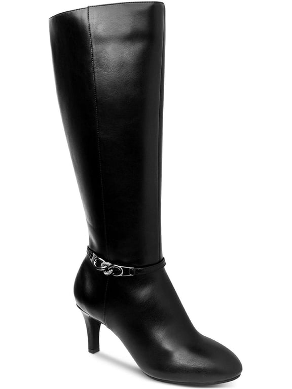 Womens Hanna Faux Leather Tall Mid-Calf Boots