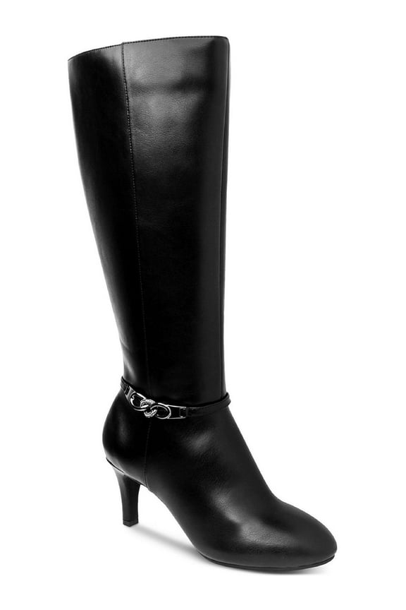 Womens Hanna Faux Leather Tall Mid-Calf Boots