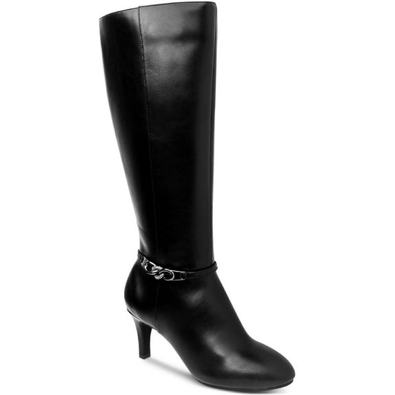 Karen Scott Womens Hanna Harness Faux Leather Mid-Calf Boots