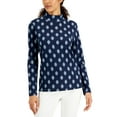 thumbnail image 1 of Karen Scott Womens Ikat Foulard Printed Mock Neck Top Intrepid Blue L, 1 of 1