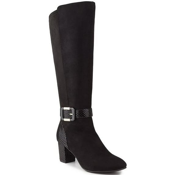 Karen Scott Womens Isabell Faux Leather Embossed Knee-High Boots