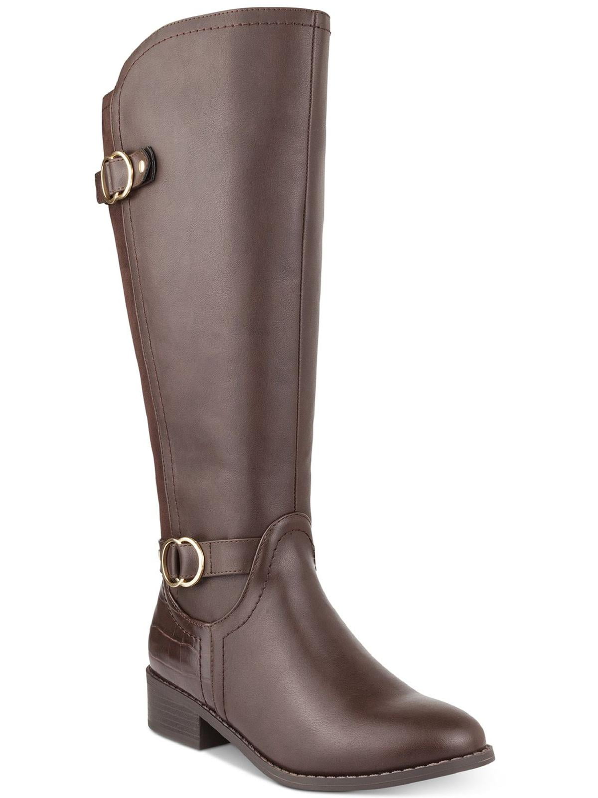 Karen Scott Womens Leandraa Faux Leather Tall Knee-High Boots - Walmart.com