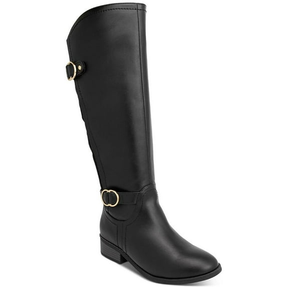 Karen Scott Womens Leandraa Faux Leather Tall Knee-High Boots