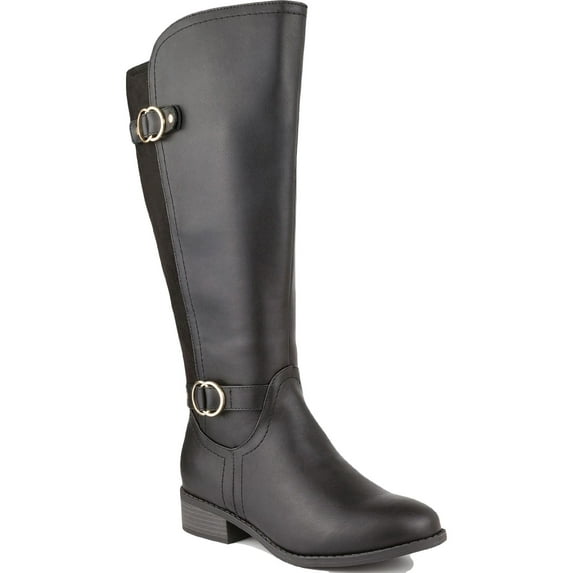 Karen Scott Womens Leandraa Faux Leather Wide Calf Knee-High Boots