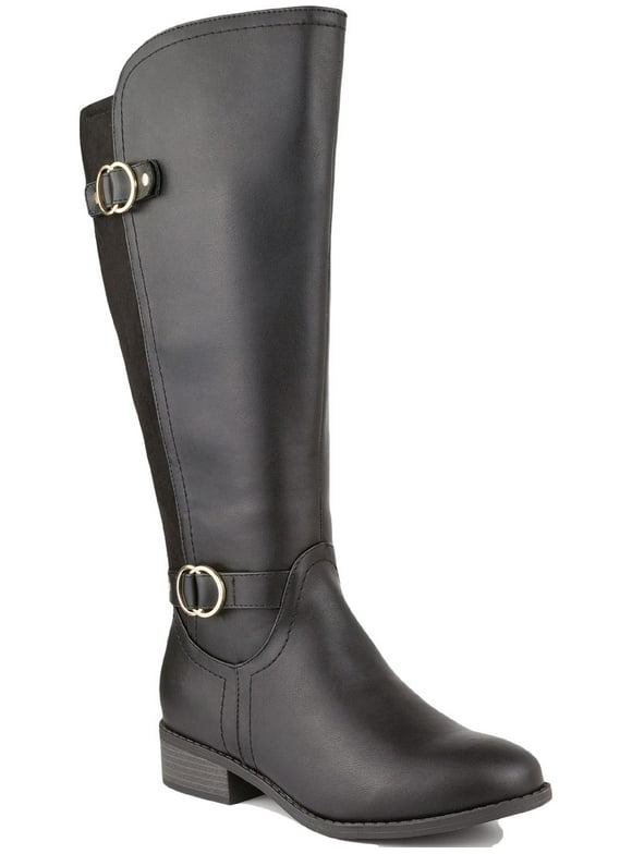 Karen Scott Womens Leandraa Faux Leather Wide Calf Knee-High Boots