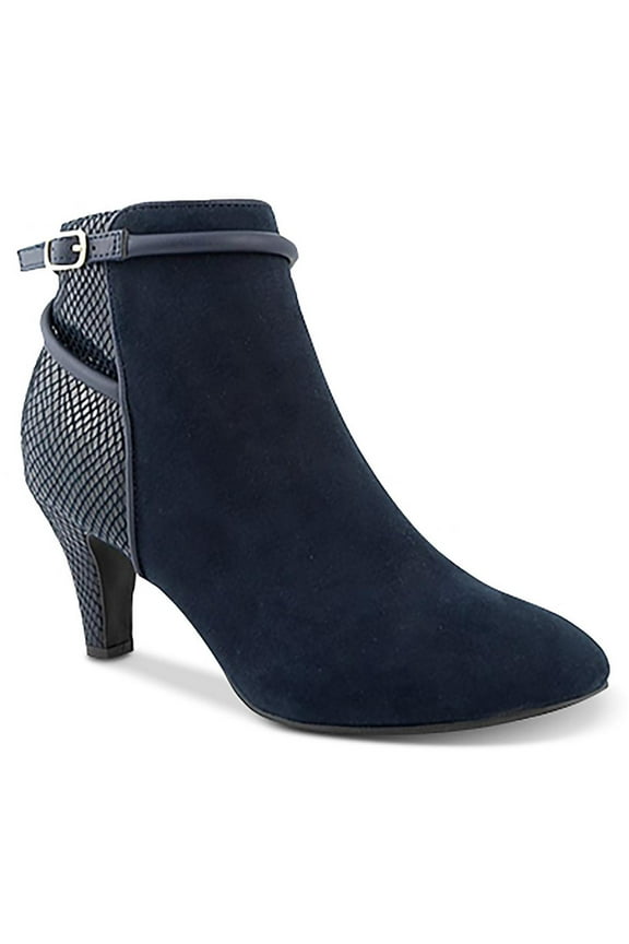 Womens Melinaa Faux Leather Almond Toe Booties