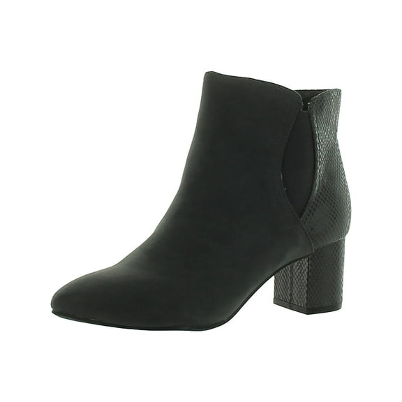 Karen Scott Womens Mixed Media Faux Suede Booties