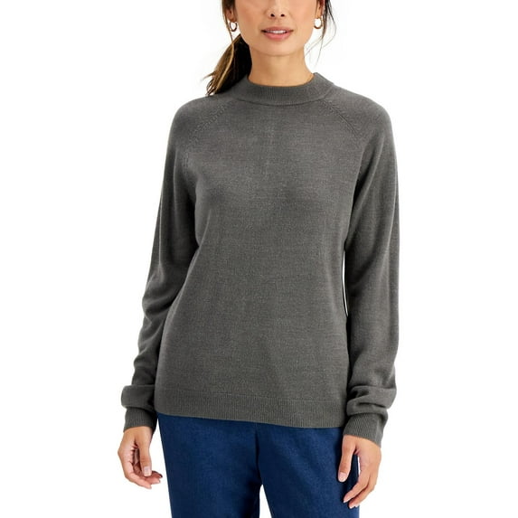 Karen Scott Womens Mock Neck Comfy Pullover Sweater