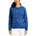 thumbnail image 1 of Karen Scott Womens Ojai Blooms Fleece Top Dark Cornflower L, 1 of 1