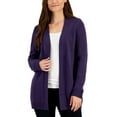thumbnail image 1 of Karen Scott Womens Open Front Cardigan Cassis S, 1 of 1