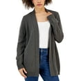 thumbnail image 1 of Karen Scott Womens Open Front Cardigan Charcoal Heather S, 1 of 1