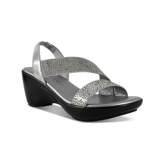 Karen Scott Womens Parneyy Embellished Slingback Sandals